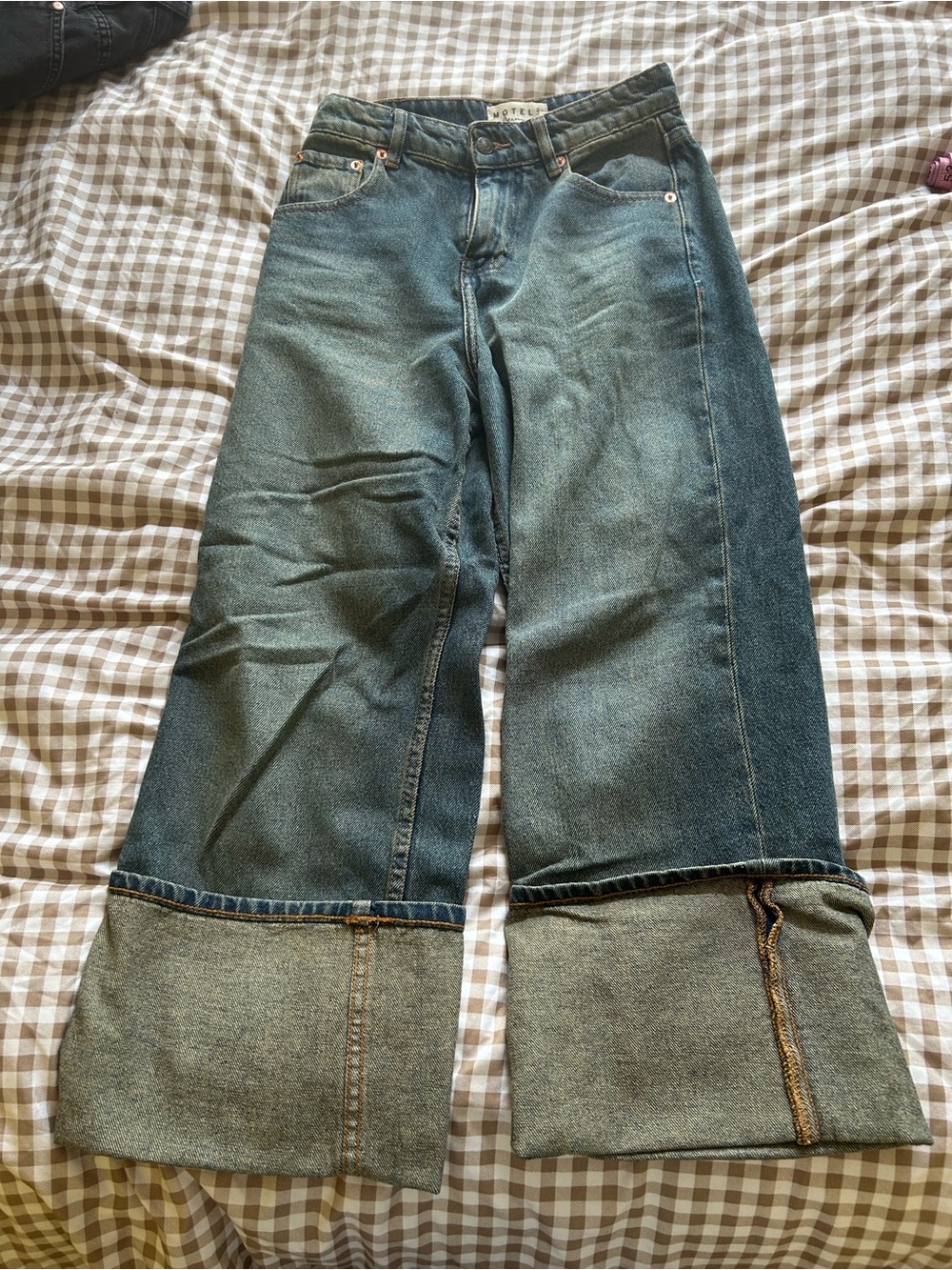 Extreme Cuff Green Wash Wide Leg Jeans - 26